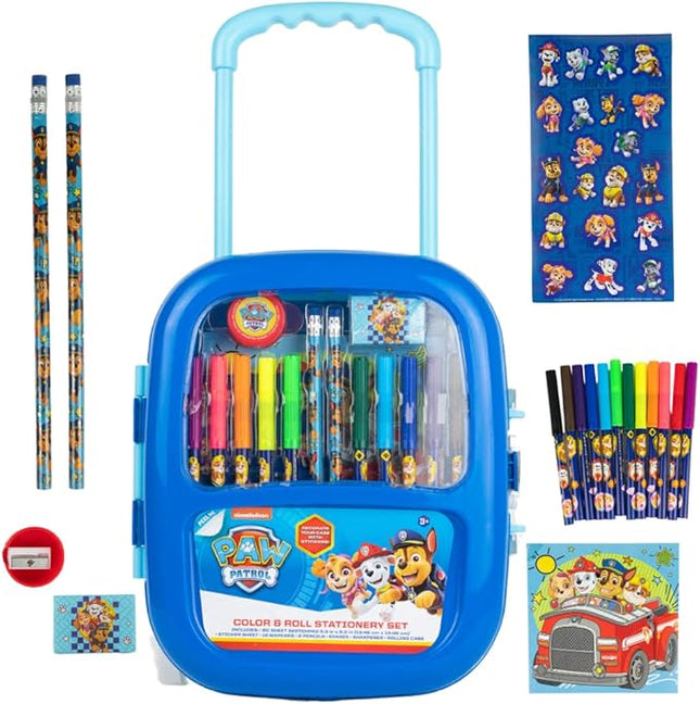 Innovative Designs Nickelodeon Paw Patrol Color and Roll Activity Set with Carrying Case, Stickers, & Art Supplies