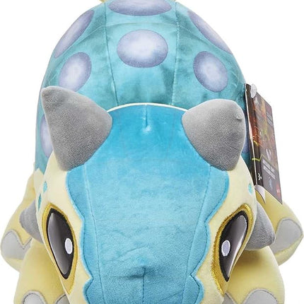 Mattel Jurassic World: Camp Cretaceous Plush Baby Dinosaur Bumpy with Sound, 15-inch Floppy Soft Toy Ankylosaurus with Weighted Feet