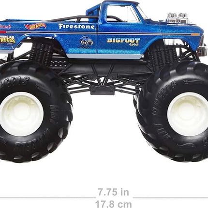 Hot Wheels Toy Monster Trucks, Die-Cast Bigfoot in+U53 1:24 Scale, Oversized Play Vehicle for Kids & Collectors