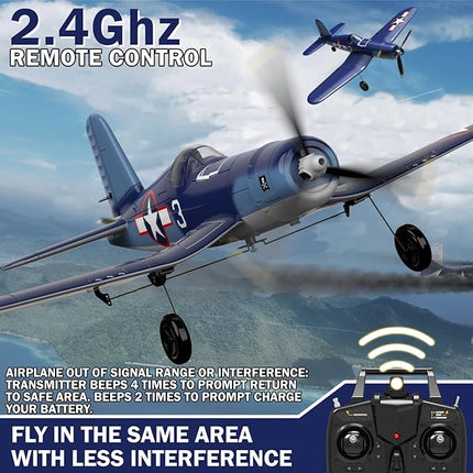 LEAMBE 4 Channel RC Plane - Ready to Fly Aerobatic Aircraft, Easy Control for Beginners, F4U Corsair RC Airplane Best Gift for Boys
