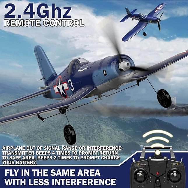 LEAMBE 4 Channel RC Plane - Ready to Fly Aerobatic Aircraft, Easy Control for Beginners, F4U Corsair RC Airplane Best Gift for Boys