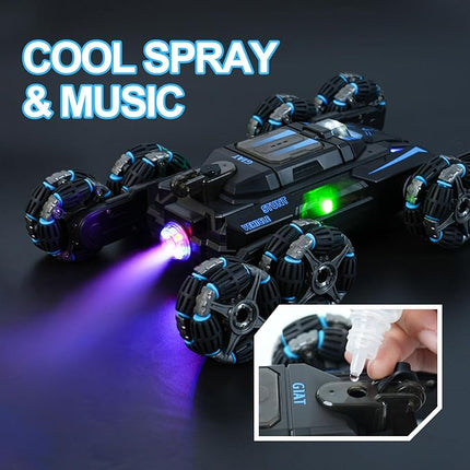 GIAT 8 Wheels Gesture Sensing RC Stunt Car Toy - Birthday Gifts Ideas for Boys Ages 5-7, 6-12, 8, 9, 10, 11 Years Old, Remote Control Off-Road Vehicle with 360-Degree Flips, Lights & Music