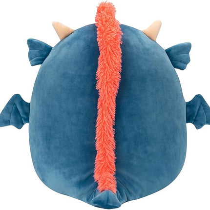 Squishmallows Original 14-Inch Carin Blue Dragon with Orange Mane - Large Ultrasoft Official Jazwares Plush
