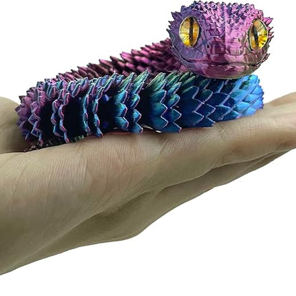 12in 3D Printed Snake Toys, Flexible 3D Printed Animal, Fidget ADHD Snake Toys, Perfect Desk Pet for Animal Collectors