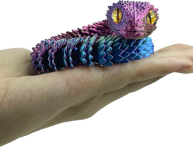 12in 3D Printed Snake Toys, Flexible 3D Printed Animal, Fidget ADHD Snake Toys, Perfect Desk Pet for Animal Collectors