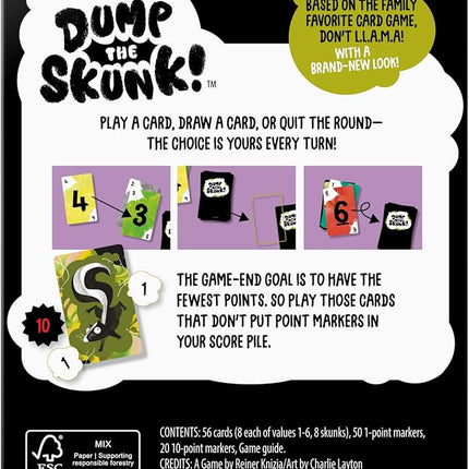Dump The Skunk! Game | Family Card Game by Reiner Knizia | Ages 7 and Up | 2-6 Players | 20 Mins. | Easy to Learn Games for Kids, Teens, and Adults