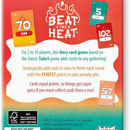 Beat The Heat Game | Family Party Card Game for Kids and Adults | Ages 8+ | 2 to 10 Players | 20 Mins. | Easy to Learn Strategy Card Games for Groups