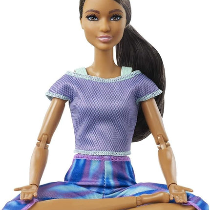 Barbie Made to Move Doll with 22 Flexible Joints & Curly Brunette Ponytail Wearing Athleisure-wear for Kids 3 to 7 Years Old