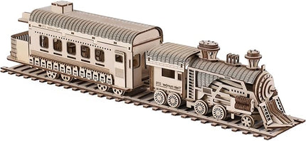 3D Wooden Puzzles for Adults, 242 PCS 3D Puzzles for Adults- Brain Teaser Wooden Puzzles for Father/Son, Gifts for Fathe/Son, Decompression 3D Puzzle Wood Models Kits (2.Locomotive Train)