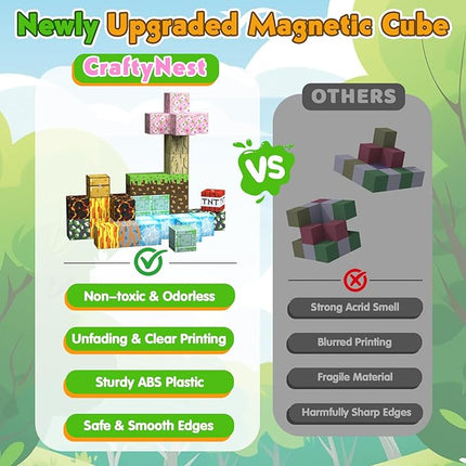 150 PCS Magnetic Blocks, Magnetic Tiles Building Blocks, Magnet Cubes Toddler Kids Toys, Sensory STEM Toys for 3-5 4-6 5-7 6-8 Year Old Boys Girls Christmas Birthday Gifts