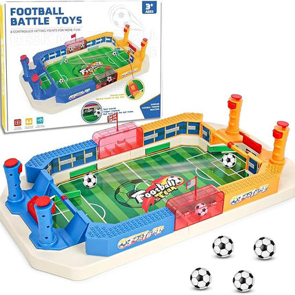 Desktop Foosball Game Set - Mini Soccer Shootout for Adults, Kids & Family Fun - Party Night & Travel - Children's Day & Birthday Gift