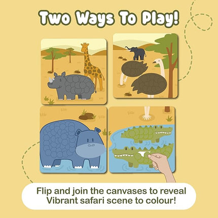 BINCA Dotties Dot Art Activity Kit, 750+ Stickers, Wild Animals Mess-Free Activities, DIY Dot Sticker Art for Toddlers, Kids Travel Activities, Craft Kits & Gifts for Boys & Girls Ages 4,5,6,7