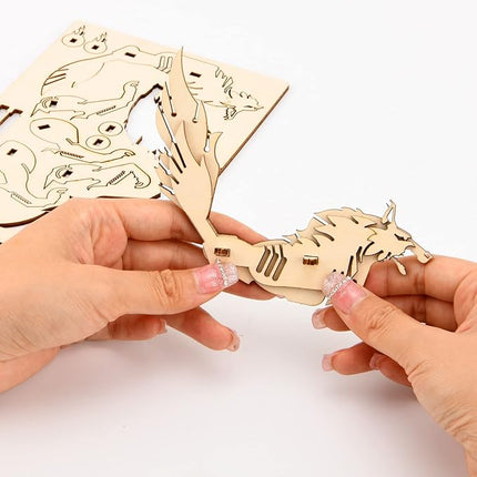 3D Wooden Puzzles Animal Model - Collectibles Wooden Model Kits for Adults Desk Display Gift for Boys/Girls(5 pcs) (Animal Model)