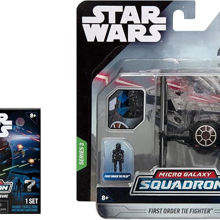 STAR WARS Mico Galaxy Squadron TIE Fighter (Battle Damage) Mystery Bundle - 3-Inch Light Armor Class Vehicle and Scout Class Vehicle with Accessories - Amazon Exclusive