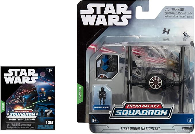 STAR WARS Mico Galaxy Squadron TIE Fighter (Battle Damage) Mystery Bundle - 3-Inch Light Armor Class Vehicle and Scout Class Vehicle with Accessories - Amazon Exclusive