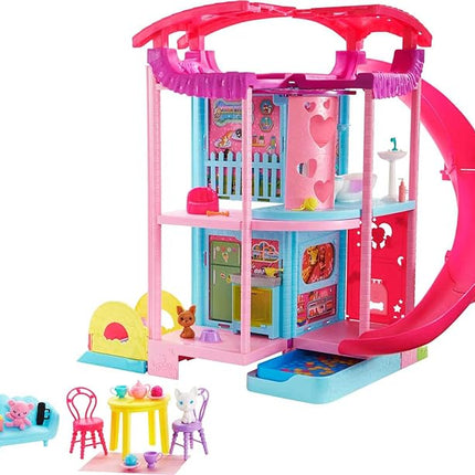 Barbie Dollhouse, Chelsea Playhouse with Transforming Areas & 20+ Pieces, Includes 2 Pets, Pool, Furniture & Accessories