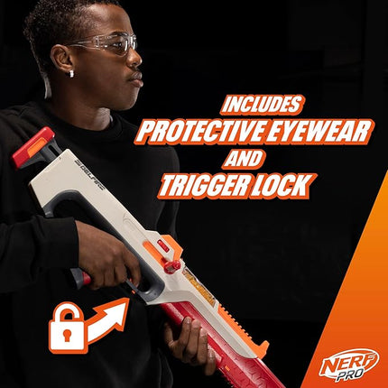 Nerf Pro Gelfire Ghost Bolt Action Blaster, Removable Boost Barrel, 5000 Gel Rounds, 100 Round Integrated Hopper, Eyewear, Ages 14 & Up