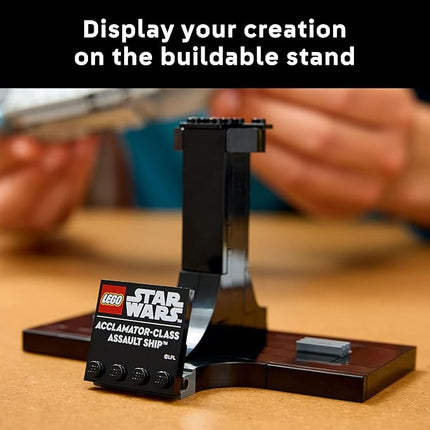 LEGO Star Wars: Attack of The Clones Acclamator-Class Assault Ship Building Set for Adults - Star Wars Collectible Set with Display Stand - Iconic Star Wars Ship Building Kit - 75404