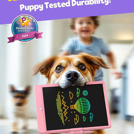 TEKFUN LCD Writing Tablet Doodle Board, 10inch Colorful Drawing Pad for Kids, Mess Free Coloring for Toddlers, Toys Gifts for 3 4 5 6 7 8 Year Old Girls Boys (Pink)