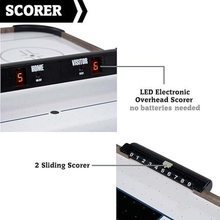 Hall of Games Air Hockey Table, Indoor Arcade Gaming Sets with Electronic Score Systems, Perfect for Family Game Rooms