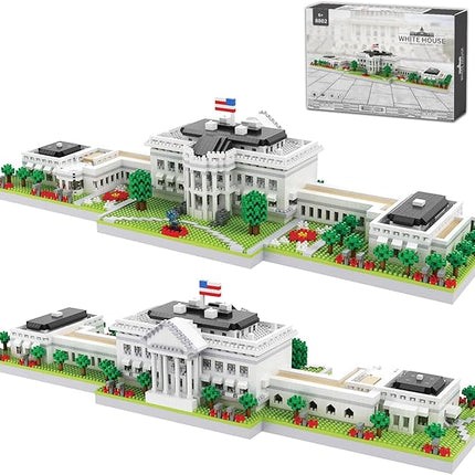 White House Micro Mini Building Blocks Sets Washington DC Architecture Building Kits Famous Landmark Model Toys Gift for Adults Kids Teens 3000 PCS
