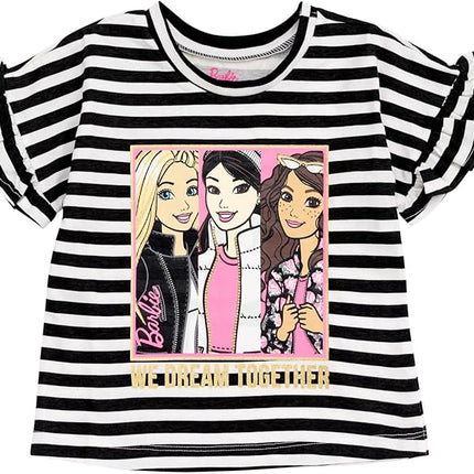 Barbie Little Girls T-Shirt and Mesh Tutu Black/Pink 6