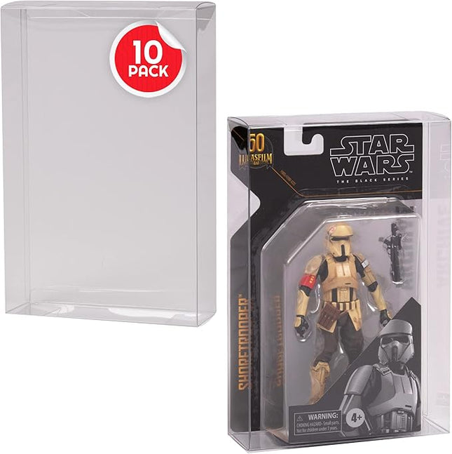 EVORETRO Action Figure Display Case for Star Wars 6-Inch Black Series – Carded Archive 50th PET Box Protector 0.40MM – Clear Plastic Protective Case – Pack of 10 – Keep Collectibles Mint