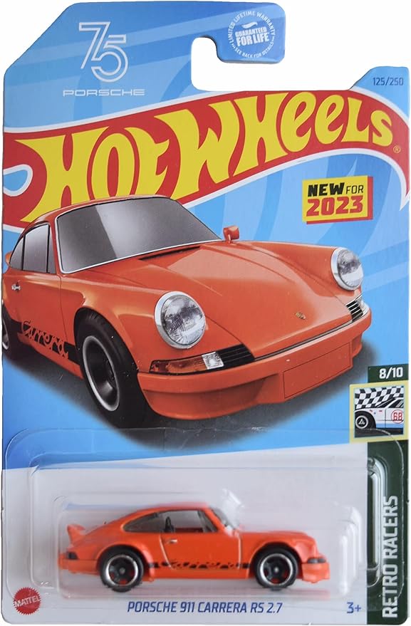 Hot Wheels Porsche 911 Carrera RS 2.7, Retro Racers 8/10 [Orange] 125/250