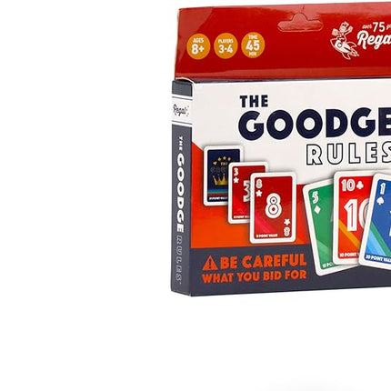 Regal Games The Goodge Rules Fun Card Game Set - 3 4 Player Card Games for Adults, Kids, Teens - Fun & Travel Playing Cards for Game Night (1 Deck, 51 Cards)