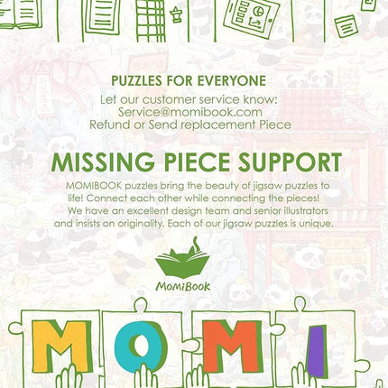 MOMIBOOK Puzzles for Adults 1000 Pieces Jigsaw Puzzles of Comfortable Panda, Flocking Painting Image Chinese Difficult Challenging Hard Impossible Puzzle Unique Funny Party Christmas Birthday Gifts