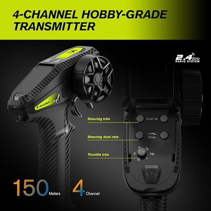 RLAARLO 1/14 Brushless Fast RC Cars for Adults, Top Speed 60+ MPH RC Truck, All Terrain Remote Control Car Hobby Off-Road Remote Control Truck 4x4 Monster Trucks with 3S Battery