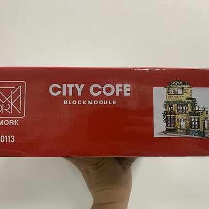 City Cafe Architecture Building Kit with LED Lights,3 Levels City Cafe Model Building Blocks Toy,for 12+Age Teen,Adult（1443 Pieces）