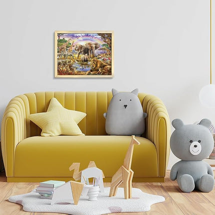 100 Piece Puzzles for Kids, African Animal 100 Piece Puzzles for Adults, Animal World Puzzle Jungle Scene Puzzle, Jigsaw Puzzles 100 Pieces for Seniors Teens Kids Ages 6-10