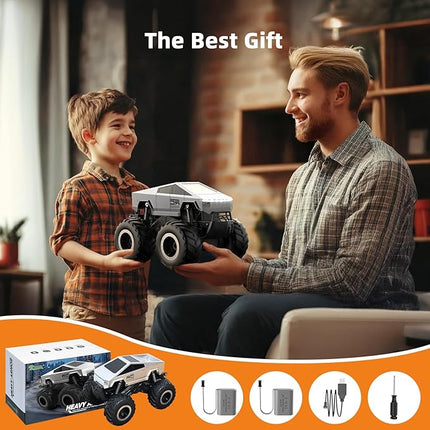 Amphibious Remote Control Monster Truck for Boys Ages 8-12+, 1:16 Scale 4WD Off-Road Fast RC Car, Waterproof All-Terrain 2.4GHz Stunt Car Pool Toys, Best Birthday Gifts for Kids Ages 8+