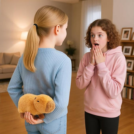 OUOZZZ Capybara Plush Stuffed Animal - Mini Baby Capy Toy - Soft & Realistic Water Pig, Nature’s Chillest Animal Giant Guinea Pig, Travel-Friendly & Portable Gift for Girls, Boys, Toddlers & Kids 9"