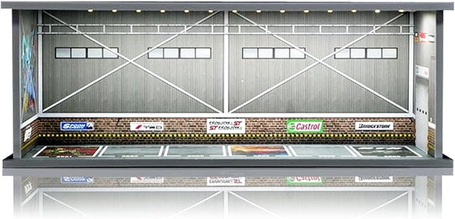 Display Case for Hot Wheels: Stackable Parking Garage for 1/64 Scale Matchbox Toy Car, Foamboard Storage for Monster Trucks with LED Light and Acrylic Cover, Supply Store