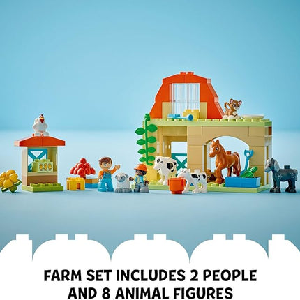 LEGO DUPLO Town Caring for Animals at The Farm Building Toys Playset - Learning, Educational Toys for Toddlers & Preschool, Ages 2+ - Building Blocks for Pretend Play Set W/Animal Figures - 10416