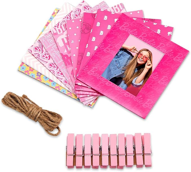 Kodak x Barbie Colorful & Decorative Barbie-Themed Hanging Square Frames for Zink 2x3” Photo Projects – 10 Iconic Barbie Frames for Decorating Your Scrapbook, Journal and More -Includes Rope and Clips