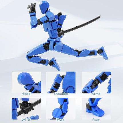 Titan 13 3D Multi-Jointed Movable Lucky 13 T13 Action Figure Toy (Five Colors) Requires self-Assembly - develops Children's Hands-on Skills
