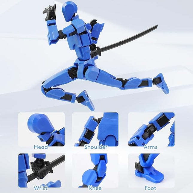 Titan 13 3D Multi-Jointed Movable Lucky 13 T13 Action Figure Toy (Five Colors) Requires self-Assembly - develops Children's Hands-on Skills