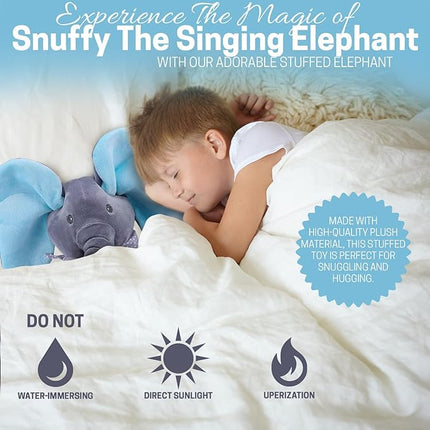 Snuffy The Elephant - Musical Peek-a-Boo Elephant Toy - Interactive Stuffed Baby Animal with Moving Ears for Baby - Hide and Seek Fun - Elephant Plush Baby Toy