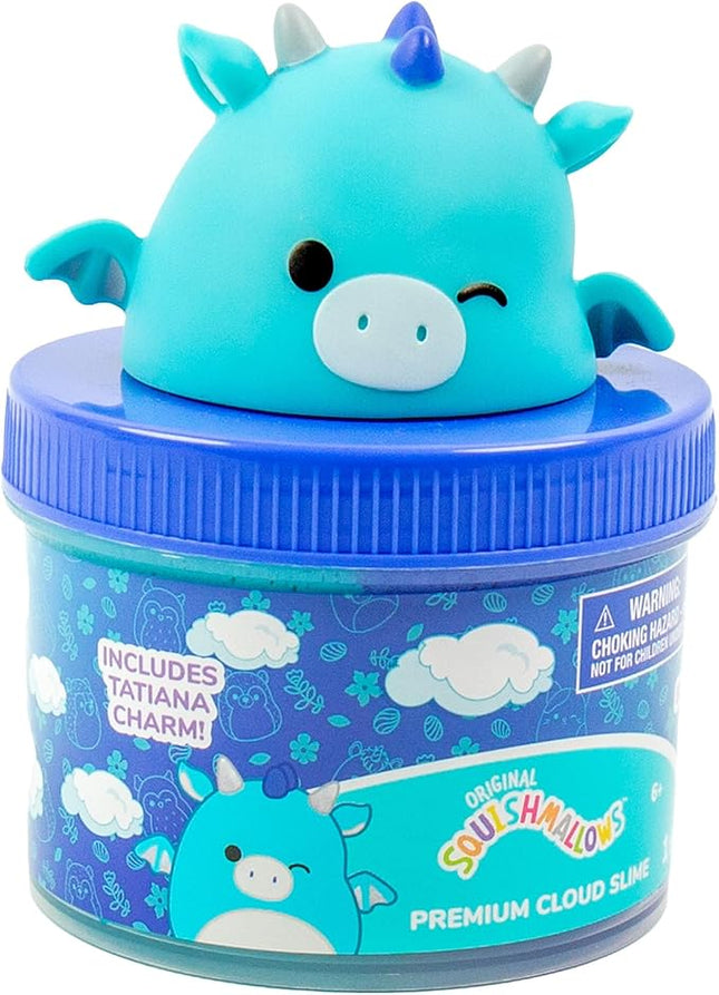 Squishmallows Tatiana The Dragon Premium Fluffy Slime, Blue Raspberry Scented, 3 Fun Add Ins, 8 oz. Soft Sludge Toy for Kids, 6+