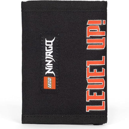 LEGO Trifold Wallet, Kids Unisex Wallet for Boys and Girls, with Clear ID Window, Card and Cash Pockets and Secure Hook and Loop Closure, Level Up