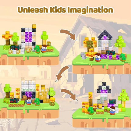 Magnetic Blocks, 100PCS Magnetic Building Blocks, Stacking Magnets for Kids, Sensory Toy for STEM Constructions Magnet Blocks for Boys Girls Age 3+, Christmas Birthday Gifts