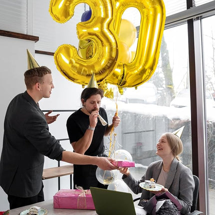 Smlpuame 40 inch Number Balloon 0-9 Gold Large Number 3 Balloons,Digital Balloons for Birthday Party Celebration Decorations Supplies, Helium Foil Number Balloons for Wedding Anniversary