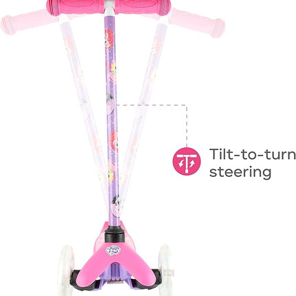 Voyager - Self Balancing Kick Scooter with Light Up Wheels, Extra Wide Deck, 3 Wheel Platform, Foot Activated Brake, 75 lbs Limit, Kids & Toddlers Girls or Boys, for Ages 3 and Up