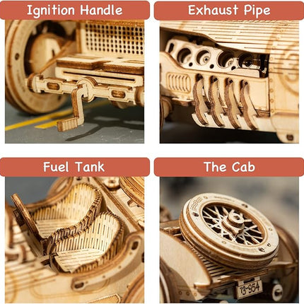 ROKR Model Car Kits Wooden 3D Puzzles Model Kits for Adults Educational Brain Teaser Assembly Model, Desk Decor/DIY Hobbies/Gifts (Grand Prix Car)