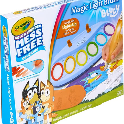Crayola Bluey Color Wonder Magic Light Brush, Mess Free Painting Station for Kids, Holiday for Kids, Toddler Bluey Toys & Activities, Ages 3+