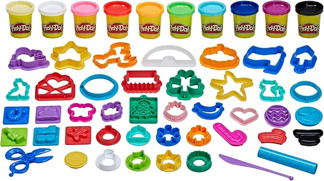 Play-Doh Holiday Set of Tools, 43 Accessories & 10 Modeling Compound Colors, Non Candy Halloween Handout Toys & Party Favors, Kids Arts & Crafts, Preschool Toys, Ages 3+ (Amazon Exclusive)