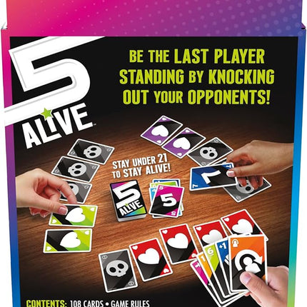 Hasbro Gaming 5 Alive Card Game, Fast-Paced Game for Kids and Families, Easy to Learn, 2 to 6 Players, Fun Summer Activities, Vacation Travel Essentials, Ages 8+